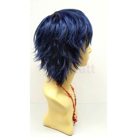 Dark blue short shag pixie wig - Picture 2 of 4